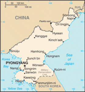 Map of North Korea from CIA Fact Book